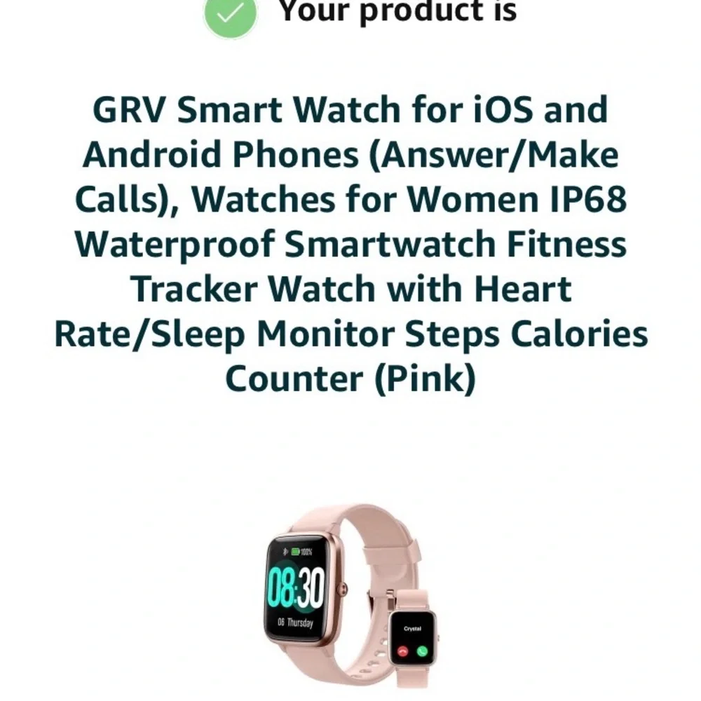 GRV Smart Watch for iOS and Android Phones, Watches for Women IP68 Waterproof